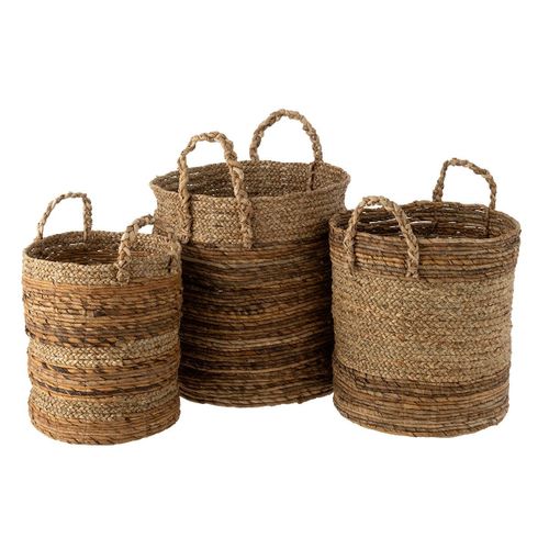 Lot De 3 Paniers De Rangement "lucie" 58cm Naturel
