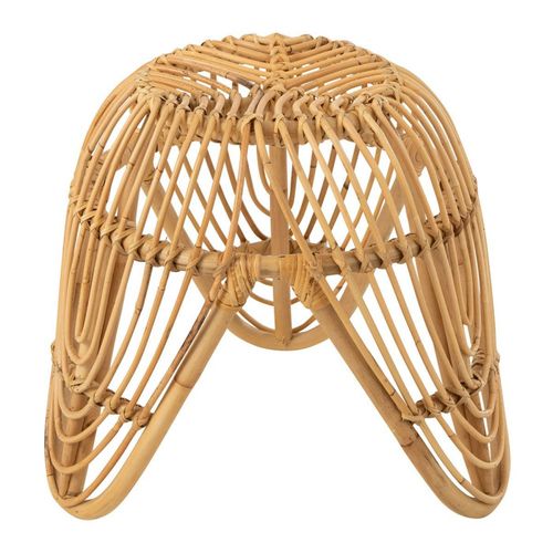 Tabouret Design En Rotin "léa" 44cm Naturel