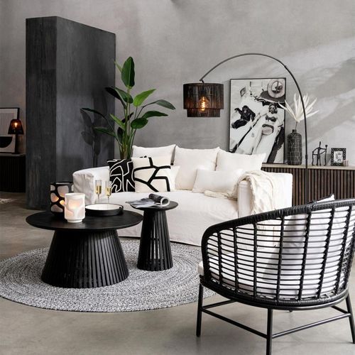 Table D'appoint Design En Bois "vincent" 40cm Noir