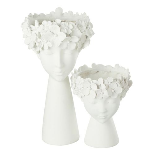 Cache-pot Déco "tête" 23cm Blanc