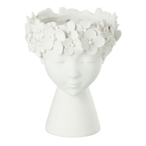 Cache-pot Déco "tête" 23cm Blanc