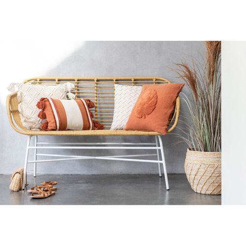 Herbe De Pampas Artificielle En Pot "5 Têtes" 147cm Vert et Orange