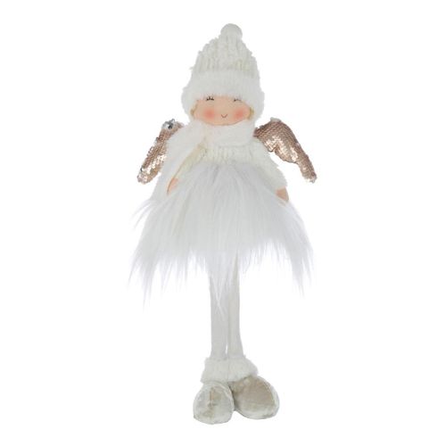 Statuette Déco Ange "bonnet" 42cm Blanc