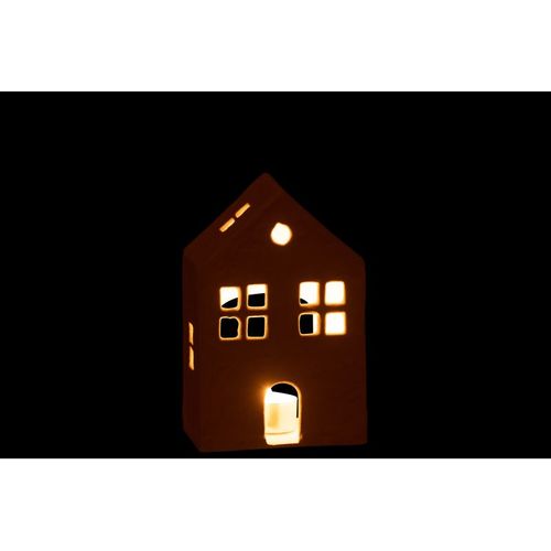 Bougeoir Déco 1 Bougie "maison" 19cm Blanc