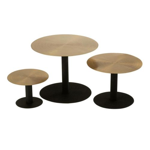 Lot De 3 Plats De Présentation "major" 25cm Noir et Or