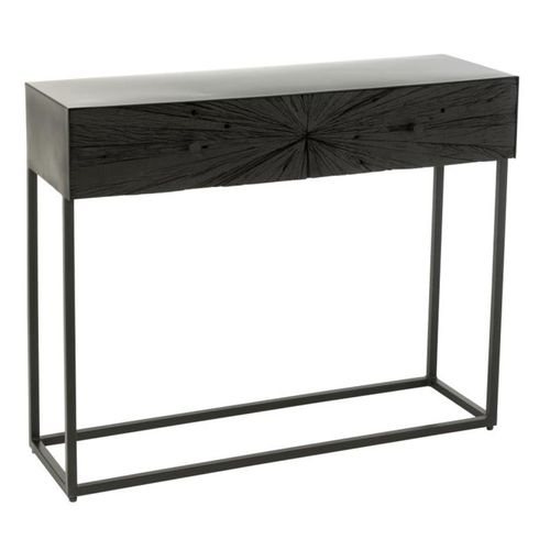 Console 2 Tiroirs En Bois "shanil" 100cm Noir