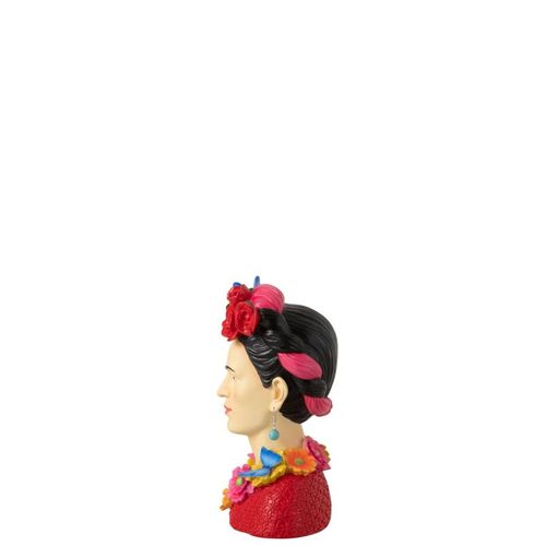 Statuette Déco Buste "frida Khalo" 22cm Multicolore