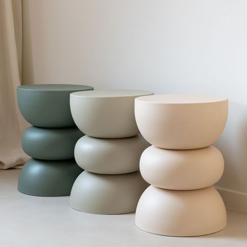 Table D'apppoint Design En Métal "lise" 43cm Beige