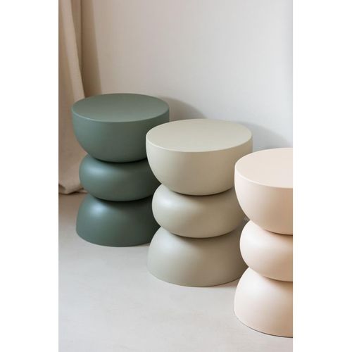 Table D'apppoint Design En Métal "lise" 43cm Beige