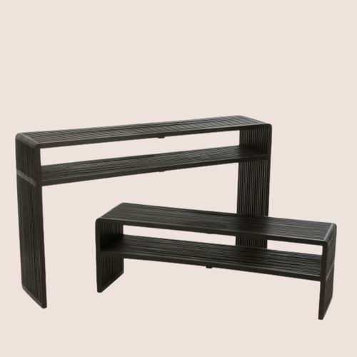 Consoles Gigognes à Double Plateaux En Teck Recyclé (set De 2) - Osaka