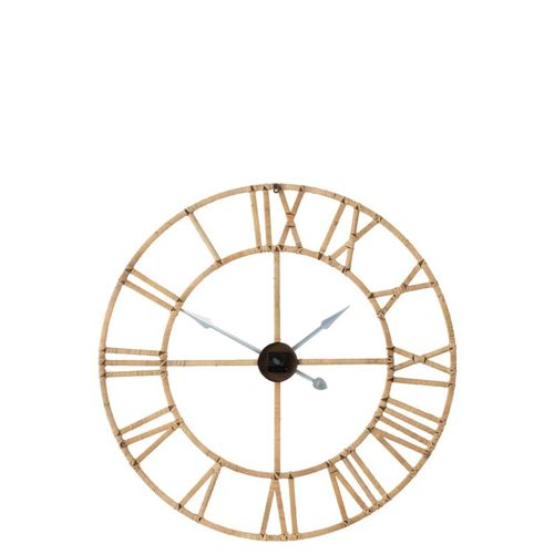 Horloge Murale En Rotin "roman" 100cm Naturel