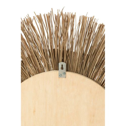 Miroir Mural Déco Paille "mélissa" 75cm Naturel et Noir