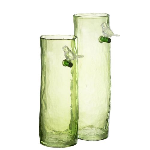Vase Haut Design "oiseau" 32cm Vert