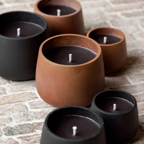 Bougie Extérieure Ciment "brittney" 13cm Noir