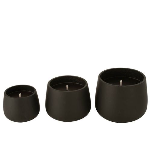 Bougie Extérieure Ciment "brittney" 13cm Noir