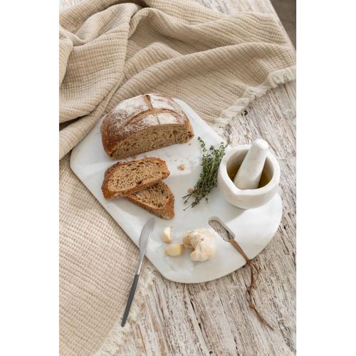 Planche à Découper En Marbre "puglia" 45cm Blanc