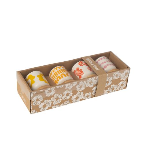 Lot De 4 Tasses à Café et Sous-tasses "fiesta Sud" 10cl Multicolore