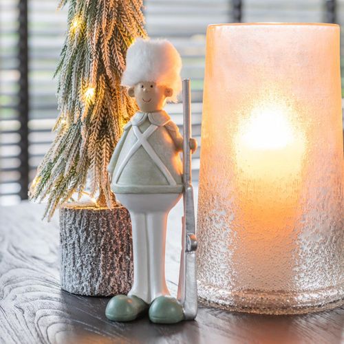 Photophore En Verre "sucre" 15cm Blanc