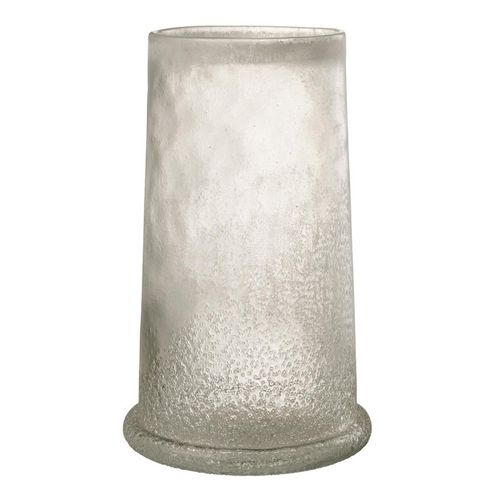 Photophore En Verre "sucre" 38cm Blanc