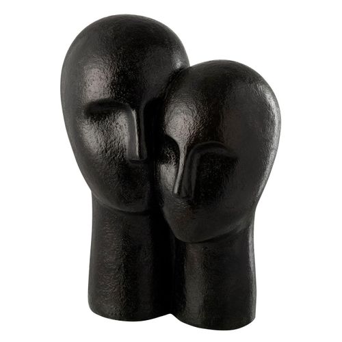 Statuette En Résine "tête Couple" 42cm Noir