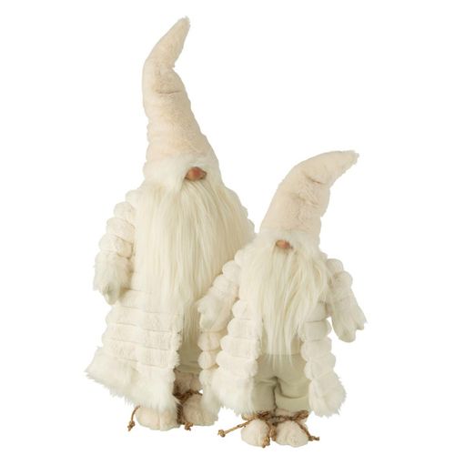Statue Déco Lutin "veste Rembourrée" 88cm Crème