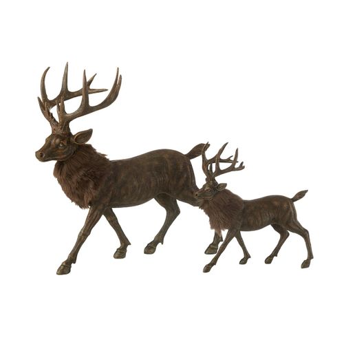 Statuette Déco Cerf "imitation Fourrure" 39cm Marron