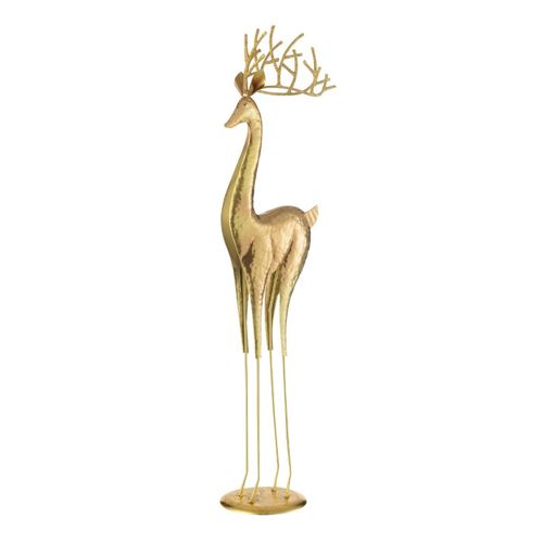 Statue Renne En Métal "valentin" 71cm Or