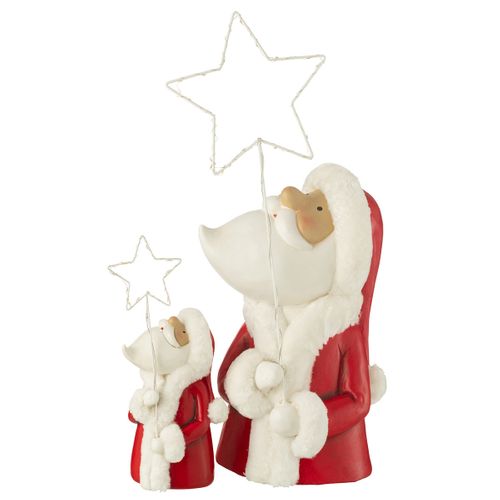 Père Noël à LED "étoile" 35cm Rouge