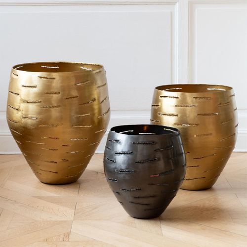 Lot De 3 Photophores En Métal "wilburn" 52cm Or