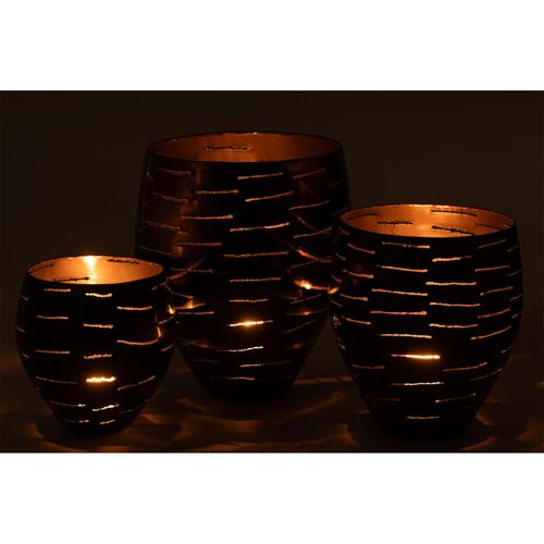 Lot De 3 Photophores En Métal "wilburn" 52cm Noir