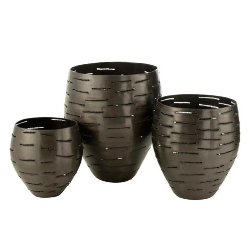 Lot De 3 Photophores En Métal "wilburn" 52cm Noir