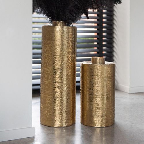 Vase Design En Métal "chase" 60cm Doré
