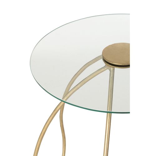 Lot De 2 Tables D'appoint En Verre "médusa" 54cm Doré