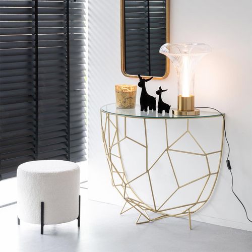 Console Design En Verre "moza" 90cm Doré
