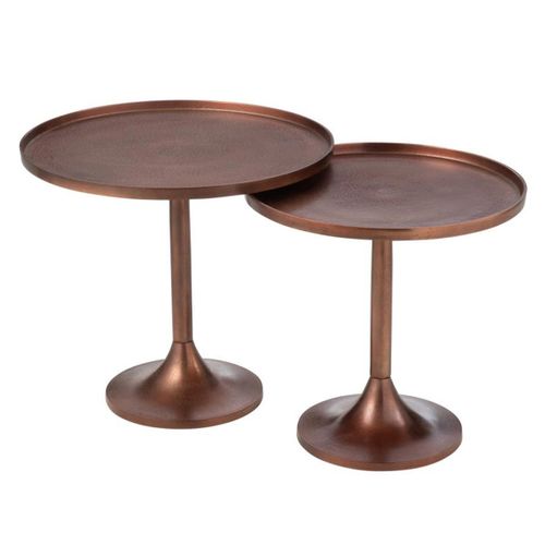 Lot De 2 Tables D'appoint "fone" 56cm Bronze