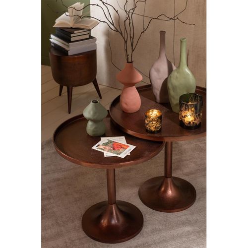 Lot De 2 Tables D'appoint "fone" 56cm Bronze