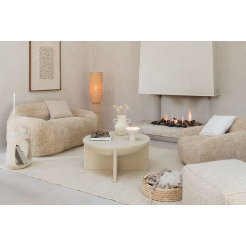 Table Basse Ronde Organique En Bois Beige D90 - Milly