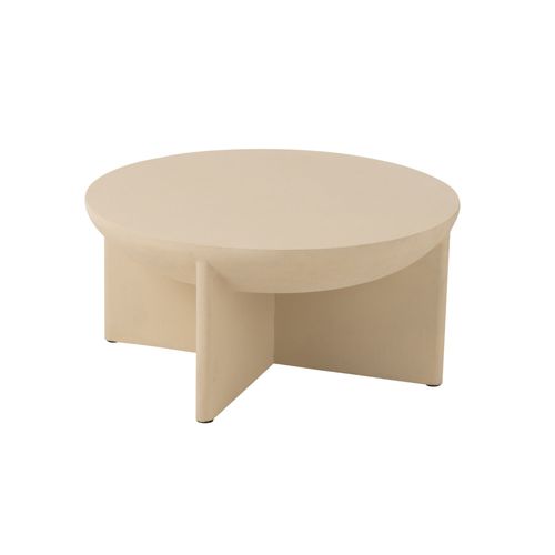 Table Basse Ronde Organique En Bois Beige D90 - Milly
