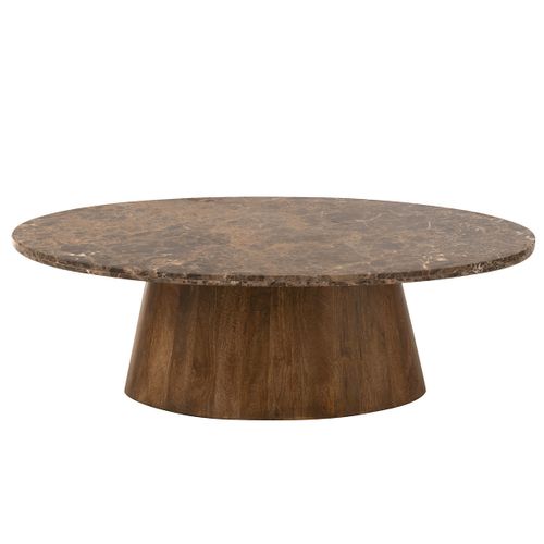 Table Basse En Marbre "trey" 130cm Marron
