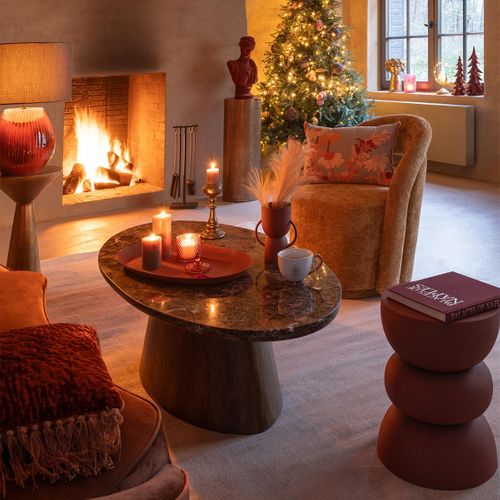 Table Basse En Marbre "trey" 130cm Marron