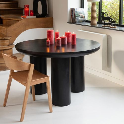 Table à Manger Trio En Bois "cave" 120cm Noir