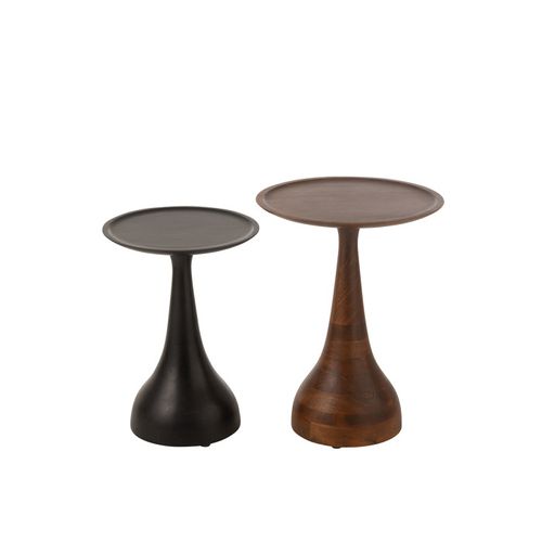 Lot De 2 Tables D'appoint "paro" 59cm Marron et Noir
