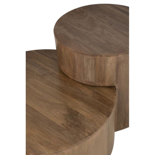 Lot De 2 Tables Basses En Bois "toge" 75cm Marron