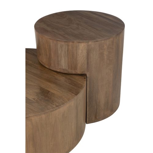 Lot De 2 Tables Basses En Bois "toge" 75cm Marron