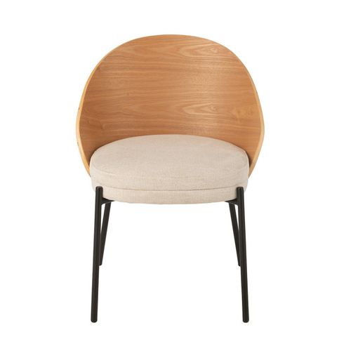 Chaise Design "lone" 74cm Naturel et Beige