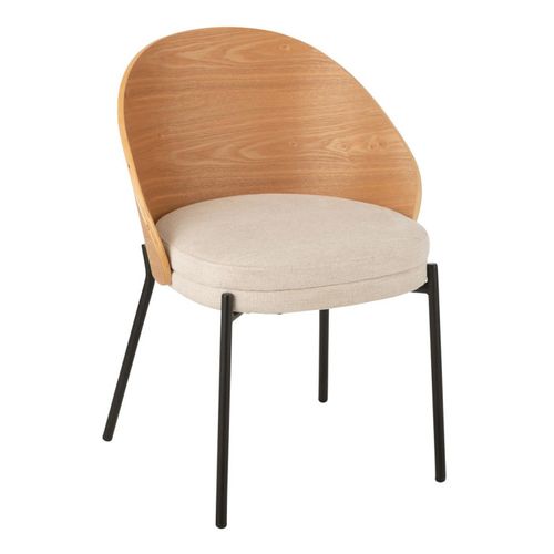 Chaise Design "lone" 74cm Naturel et Beige