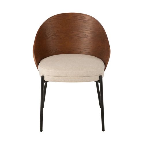 Chaise Design "lone" 74cm Marron et Beige