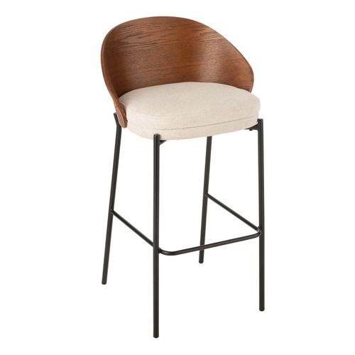 Chaise De Bar Design "lone" 97cm Marron et Beige