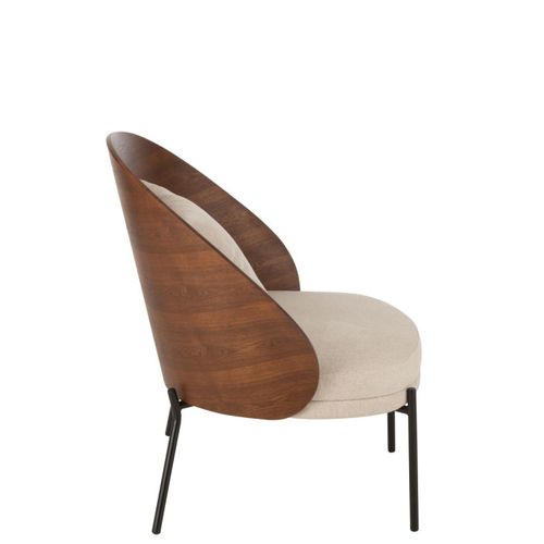 Fauteuil Lounge Design "lone" 81cm Marron et Beige