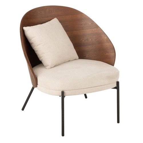 Fauteuil Lounge Design "lone" 81cm Marron et Beige